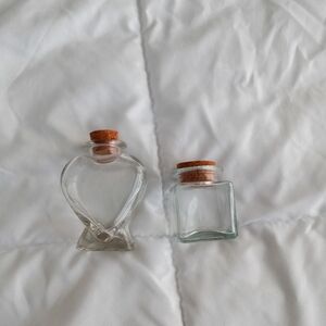 Heart and Square Glass Jars with Cork Lids